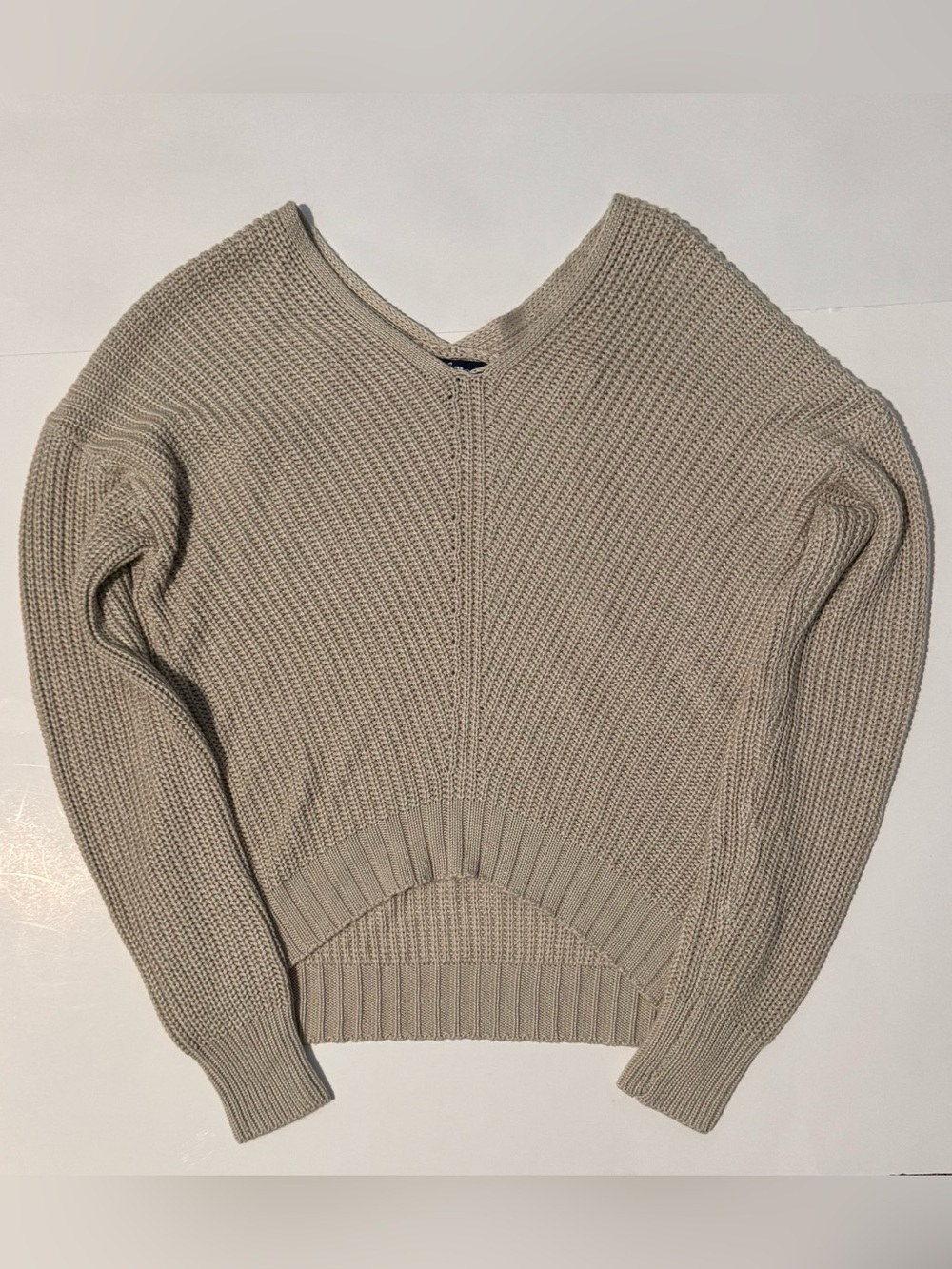 Women's V-Neck Textured Knit Sweater